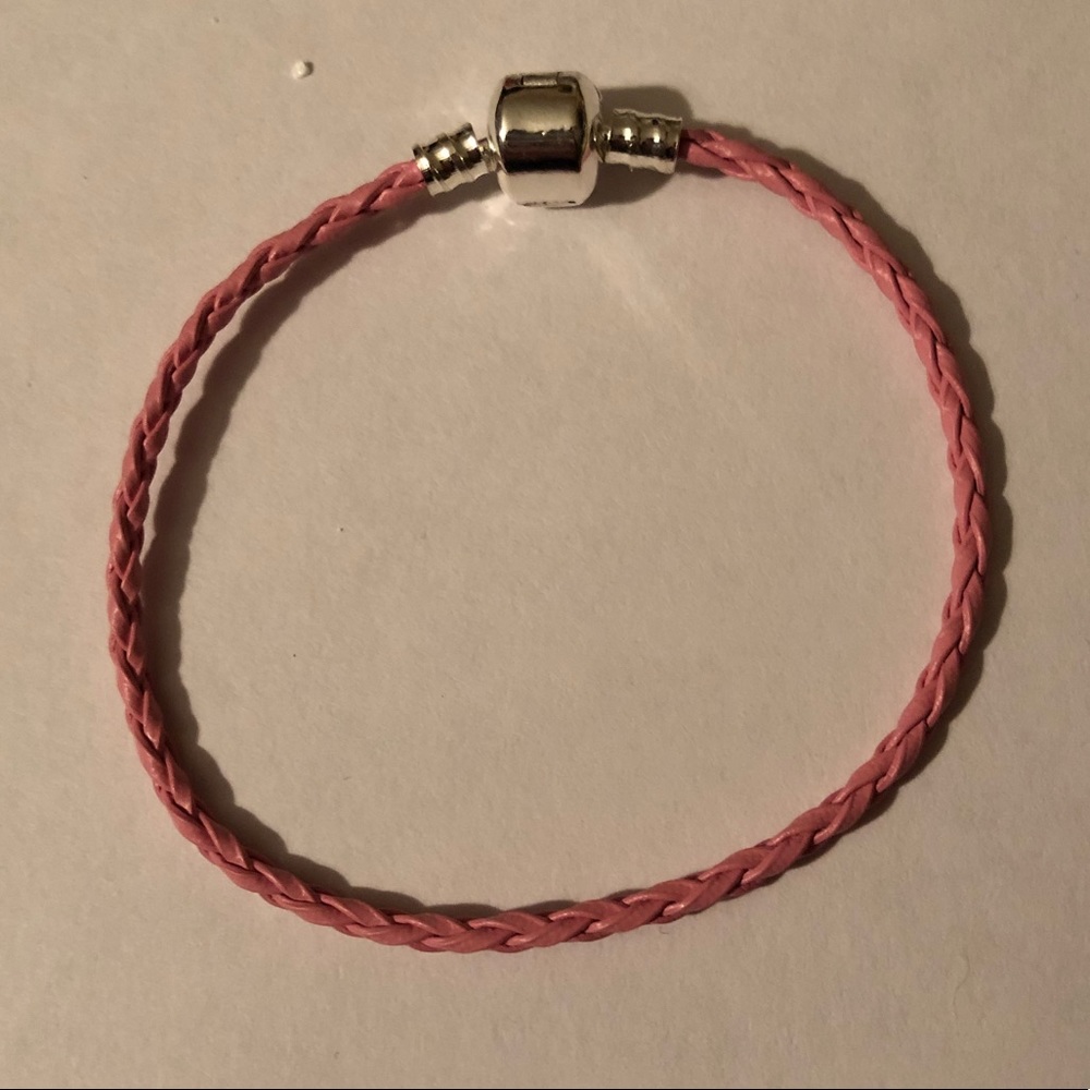 Pink Braided Charm Bracelet - 8”